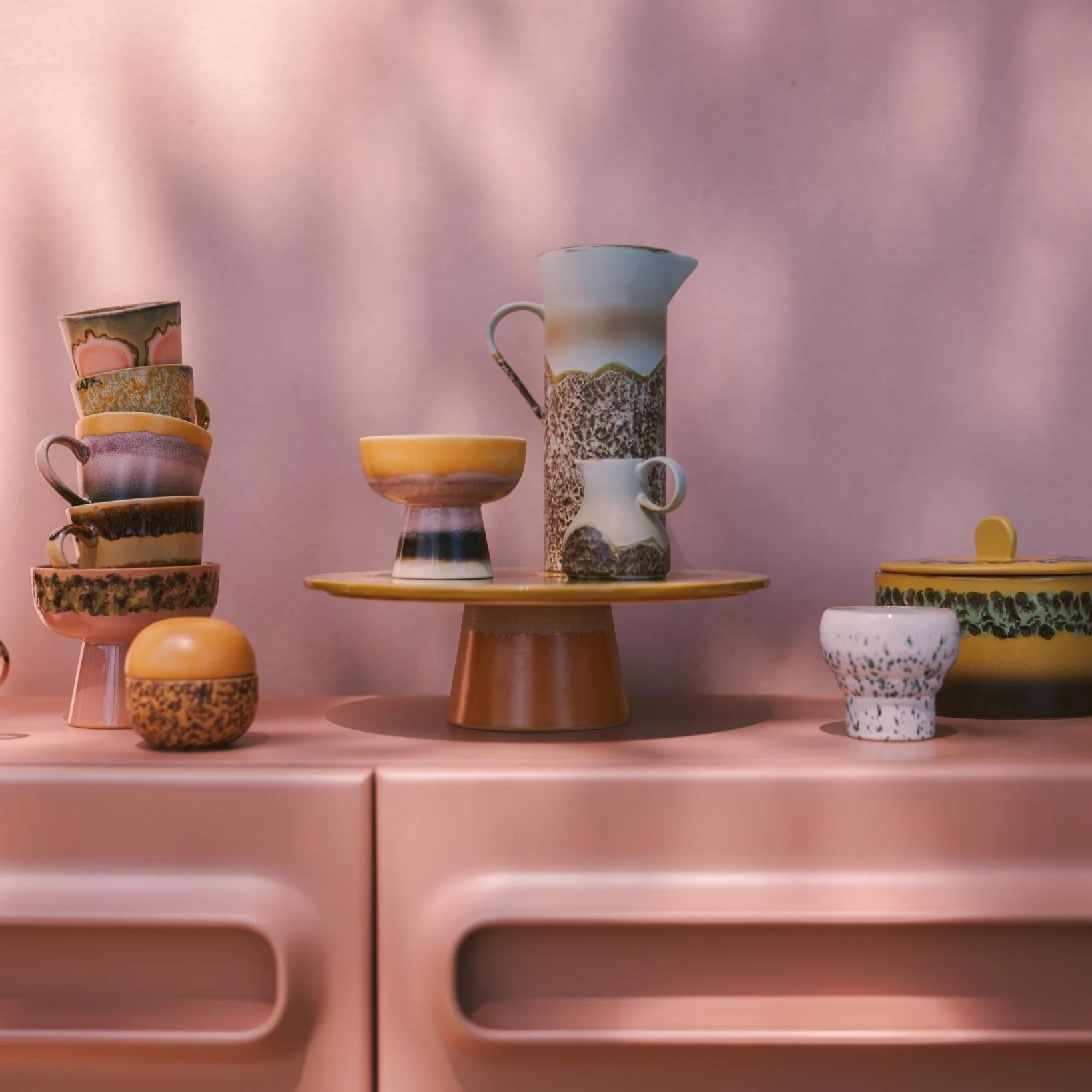 70s ceramics: Cappuccino Mug Sunset - Image 3