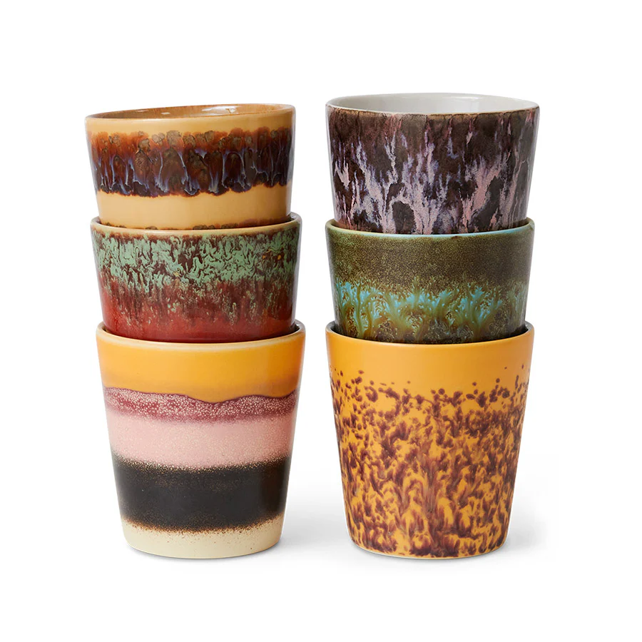 70s Ceramics Coffee Mug Valley (Set of 6)