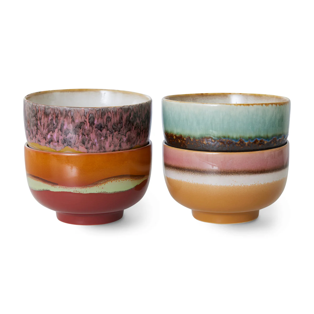 Pre-order 70s Ceramics: Noodle Bowls Geyser (set of 4)