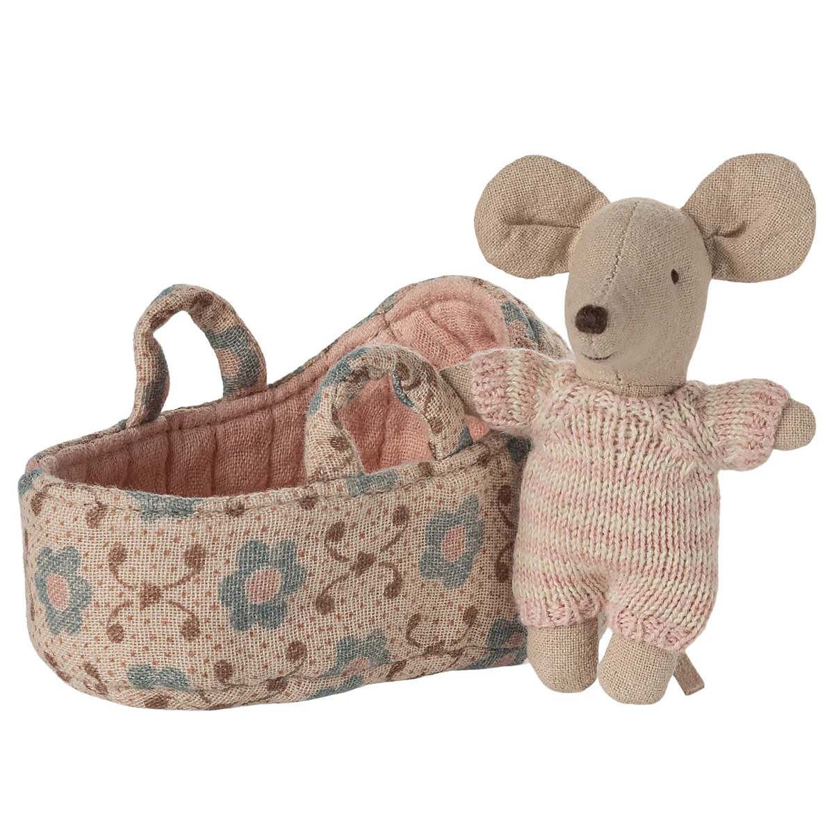 Pre-order Baby Mouse In Carry Cot - Rose