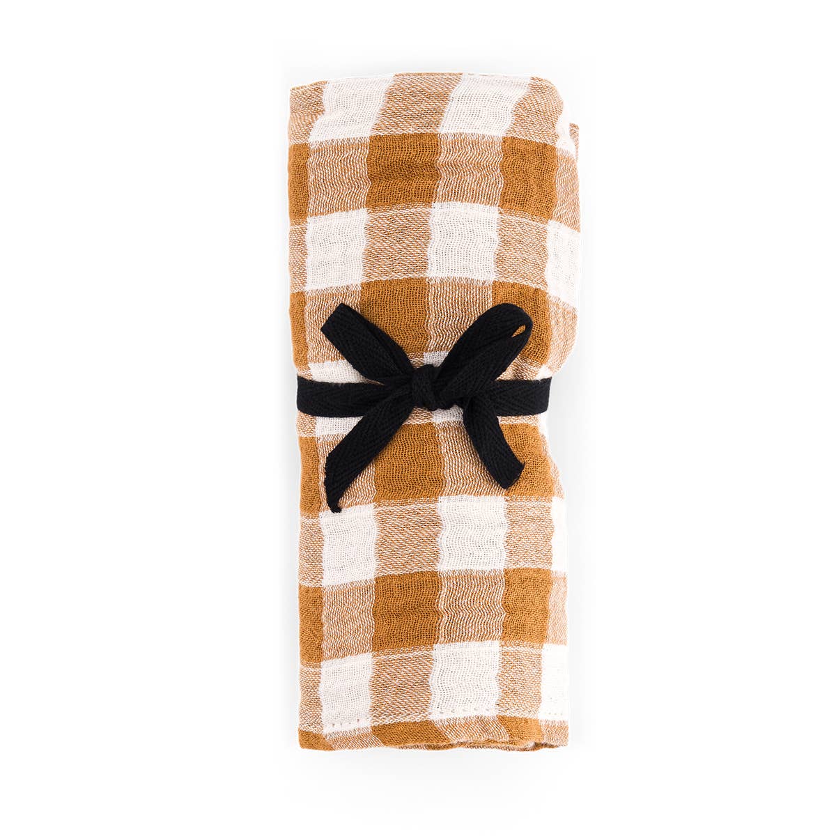 BIANCA SWADDLE GINGHAM CARAMEL: VICHY / L 110*110 - Image 2