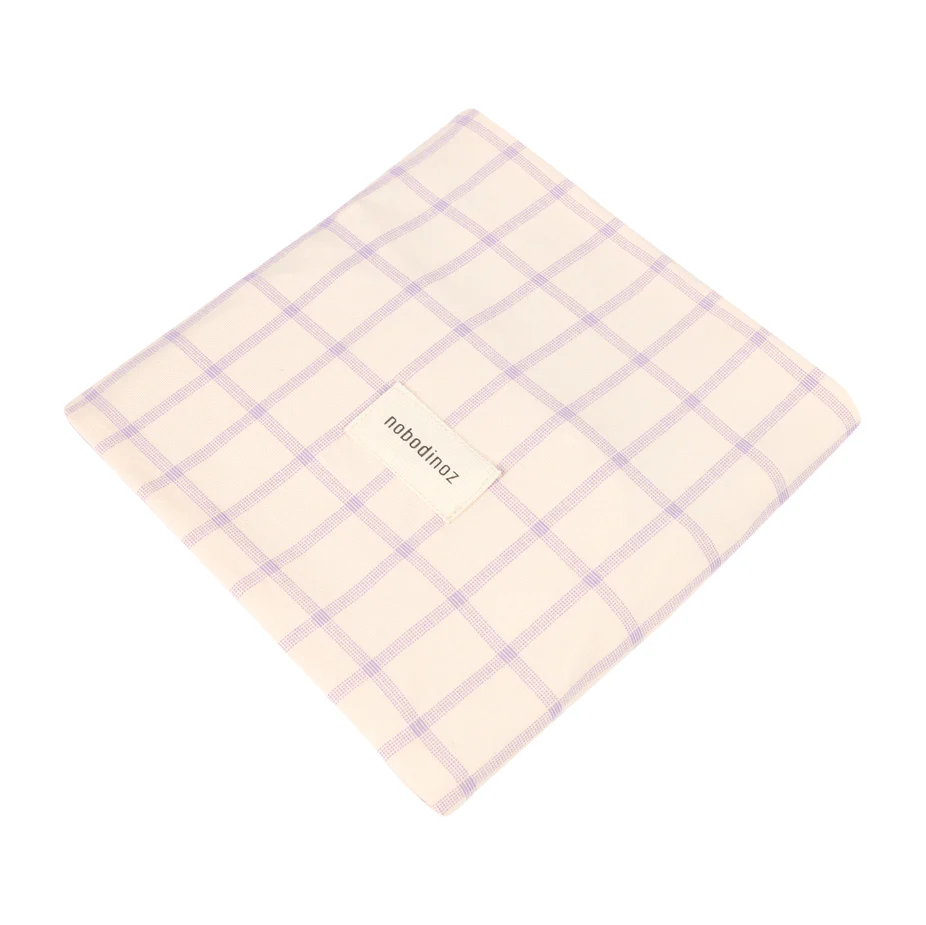 Changing Cover Stories Limited edition - Organic Cotton Powder Mauve Grid - Image 3