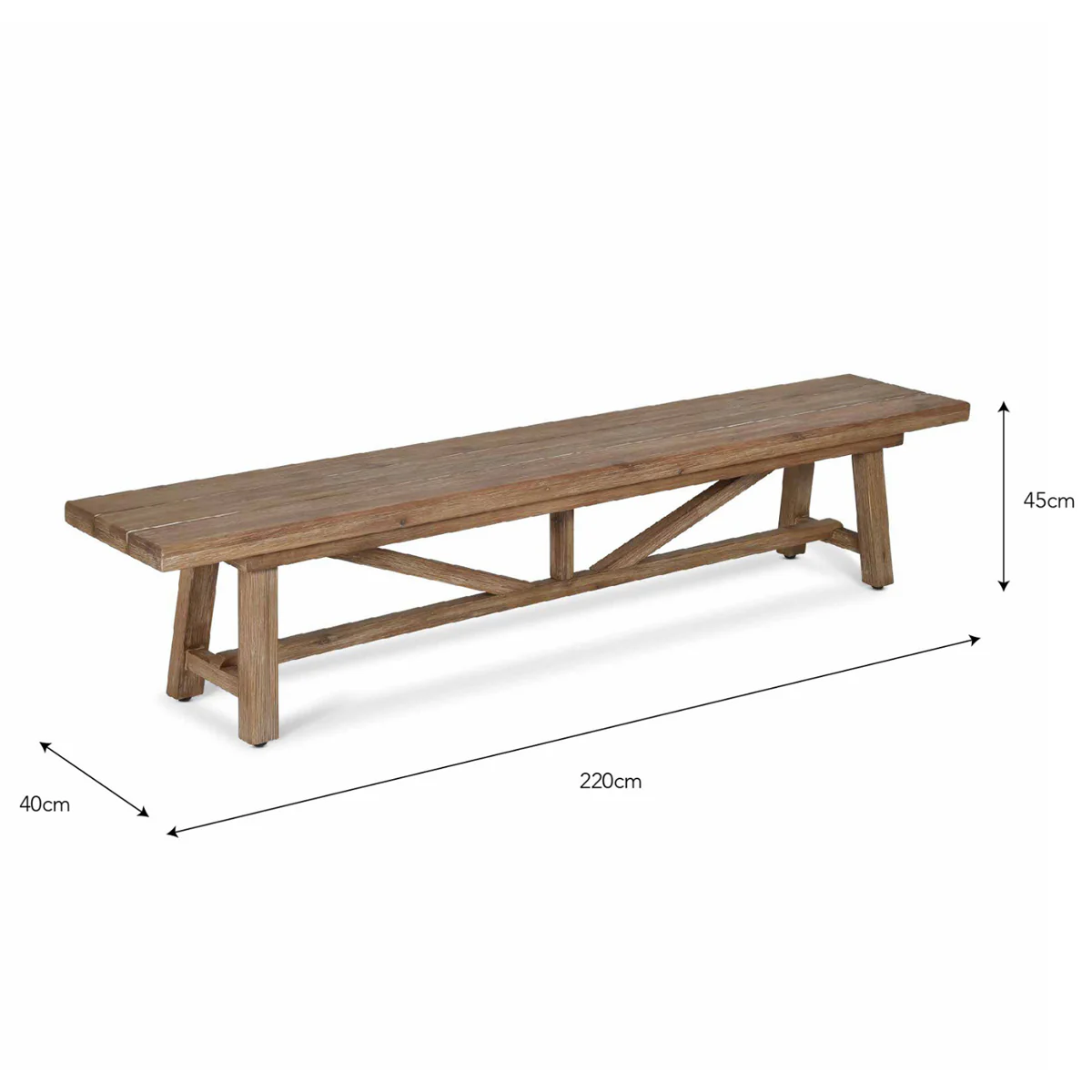 Chilford Wooden Bench Small in Sale - Image 4