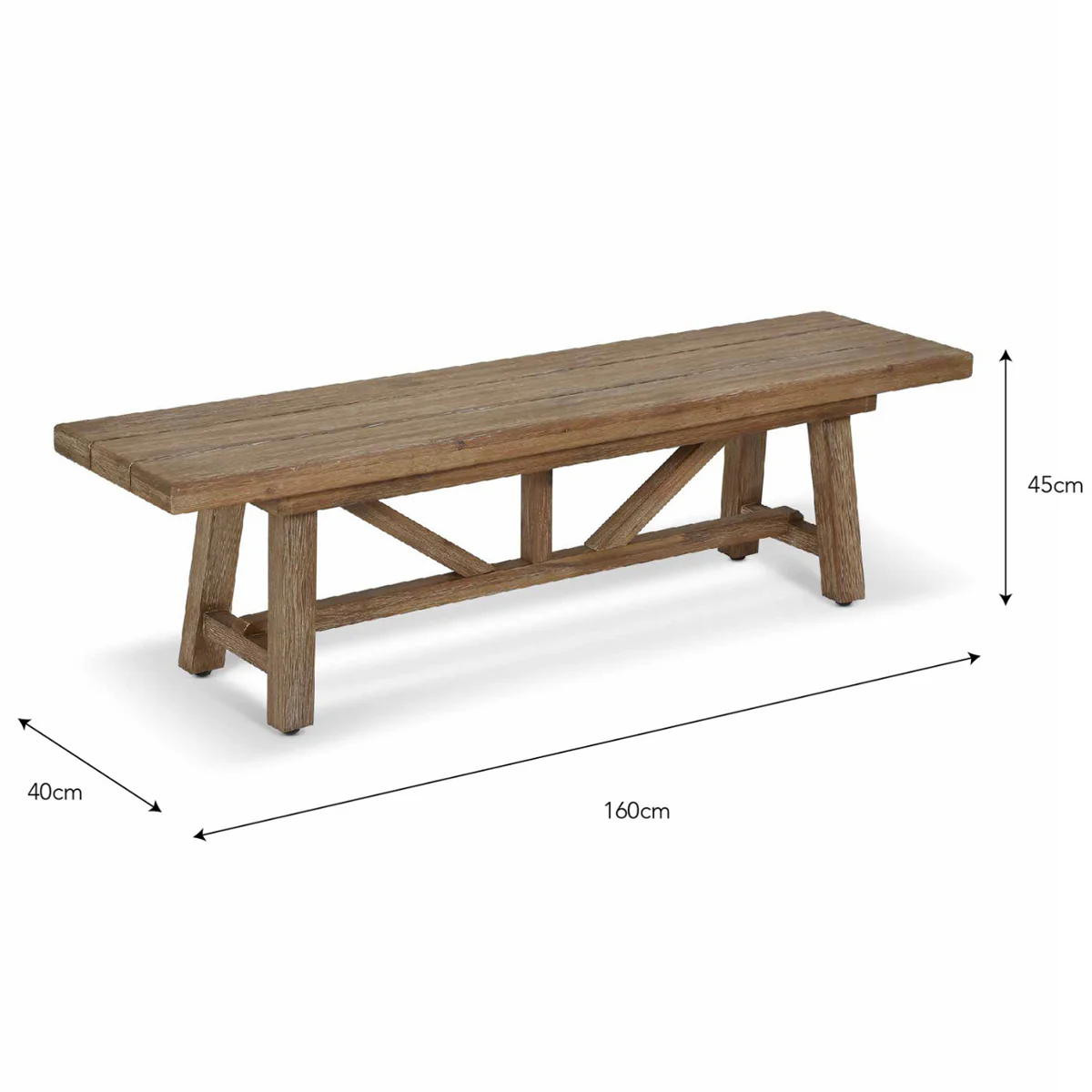 Chilford Wooden Bench Small in Sale - Image 6