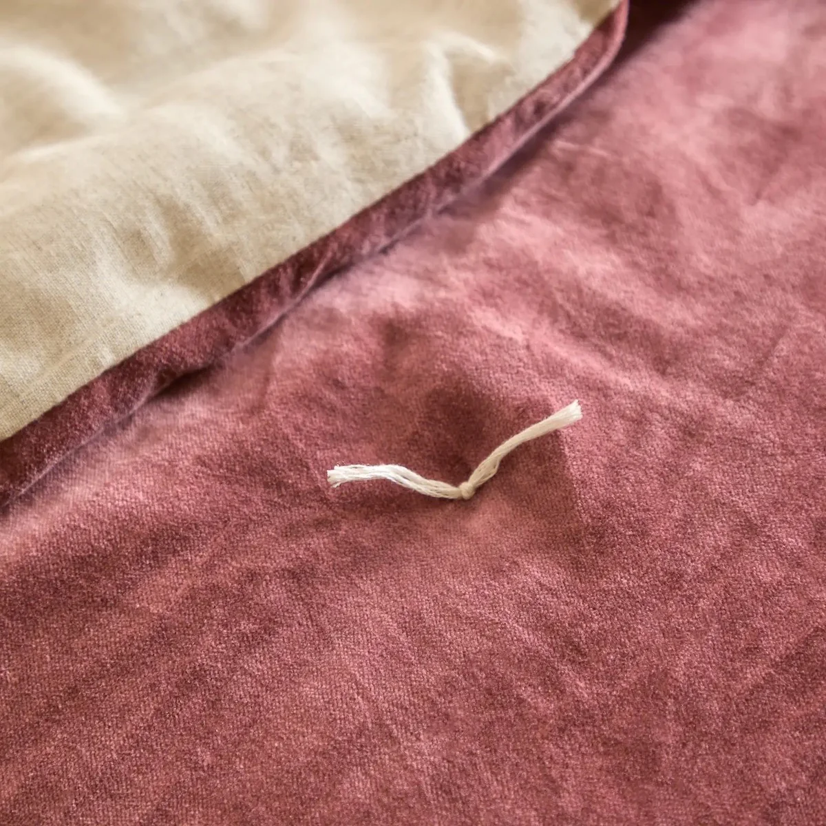 Cotton Velvet Bedspread Rose - Image 2