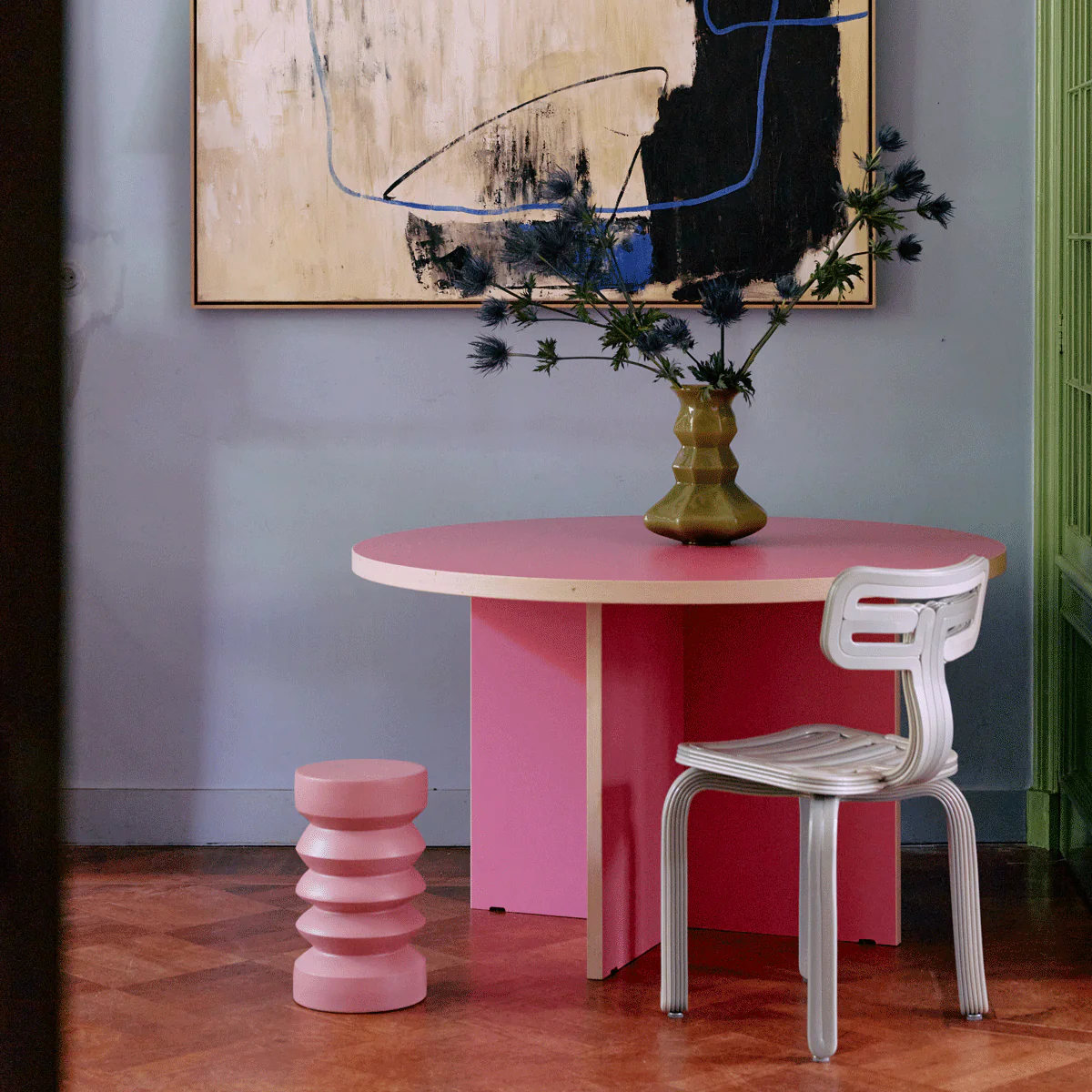 Dining Table Raspberry, Round, 130cm - 6 Colours Available