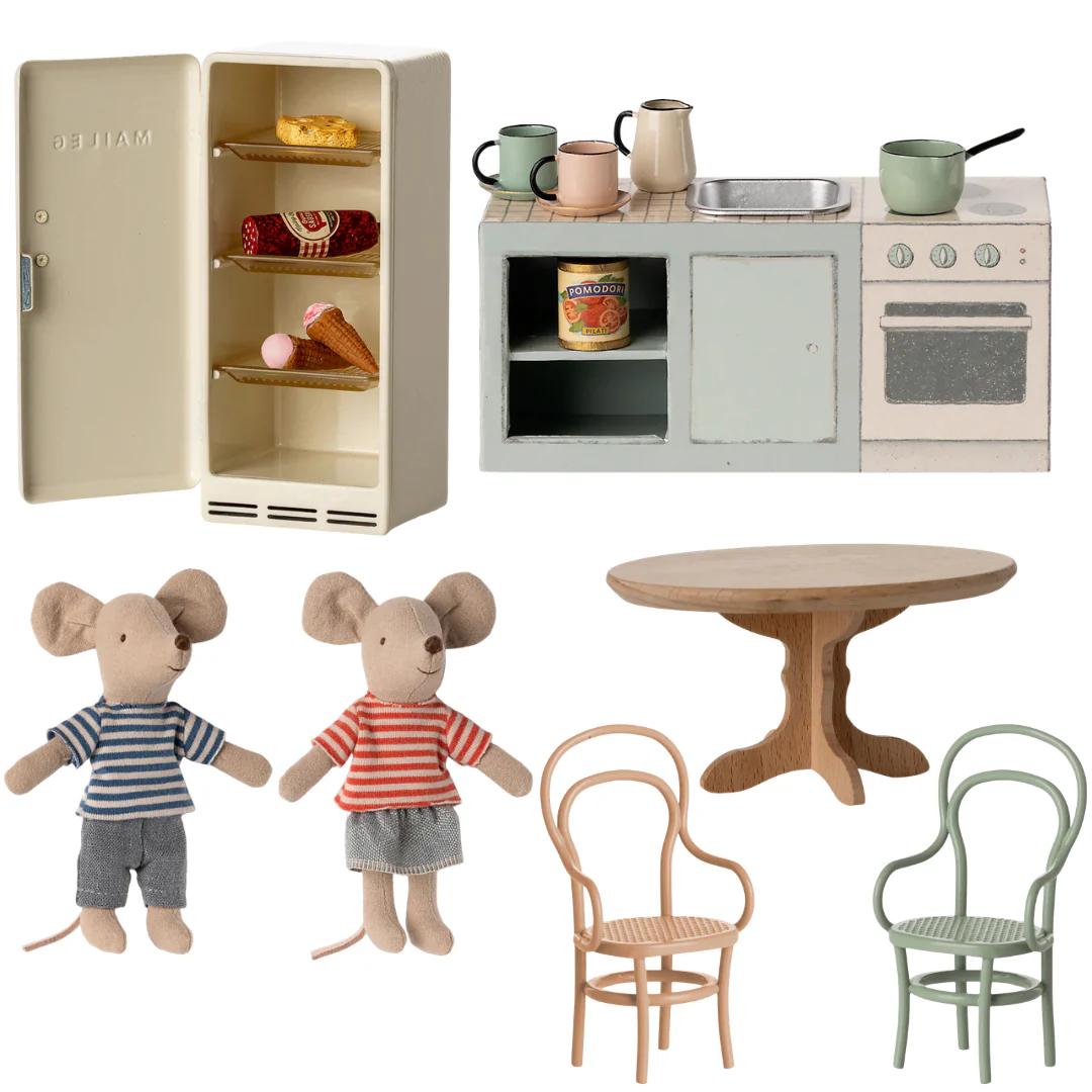 Maileg Kitchen Bundle with Little Brother and Little Sister Mouse - Image 2