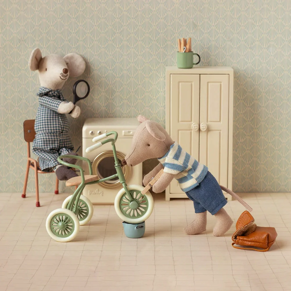 Maileg Utility Bundle with Grandad Mouse and Big Brother Mouse with Tricycle