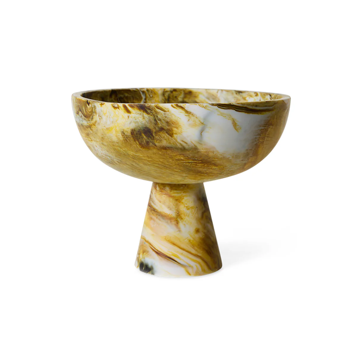 Marbled Bowl On Base Ochre - Image 3