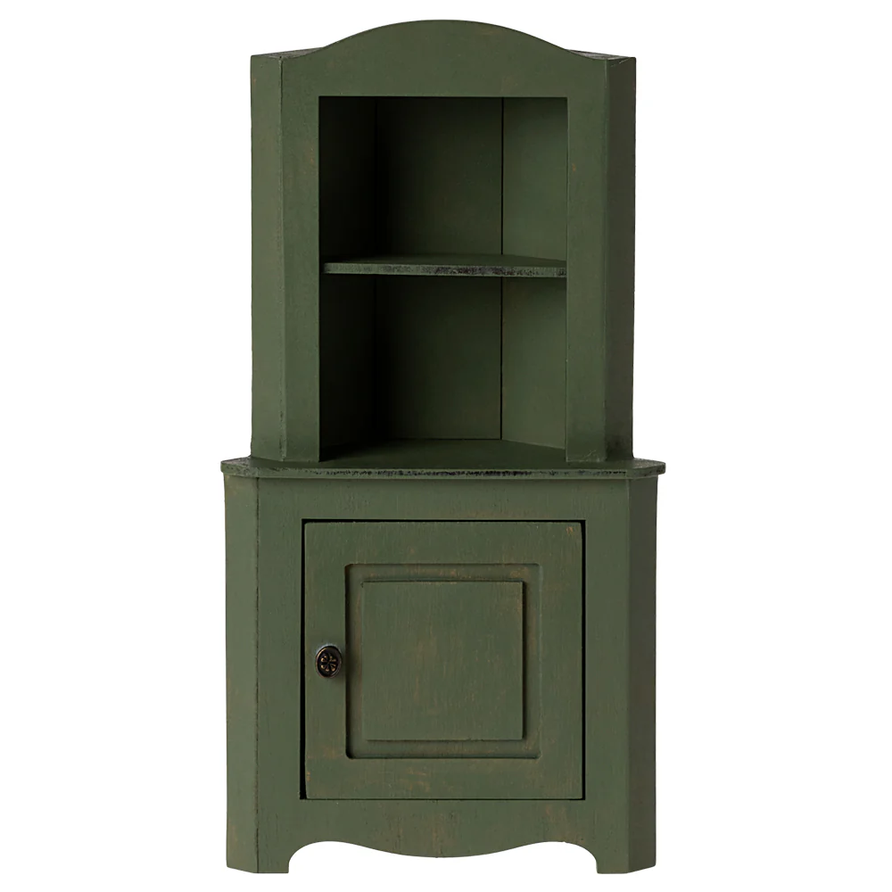 Miniature Corner Cabinet, - Dark Green