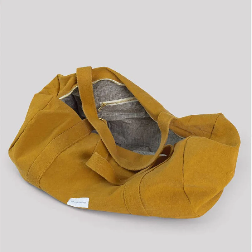 Organic Cotton Canvas Bowling Bag in Saffron Yellow - Image 3
