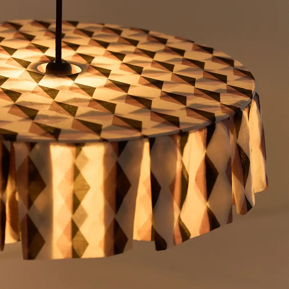Pendant Lampshade Diam. 50cm Vibes - Auburn Black Harlequin - Image 5