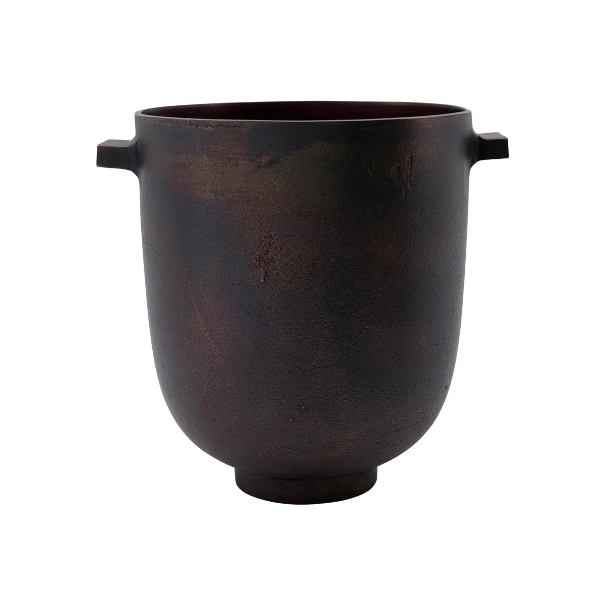 Planter, Foem, Browned brass Diameter 20cm