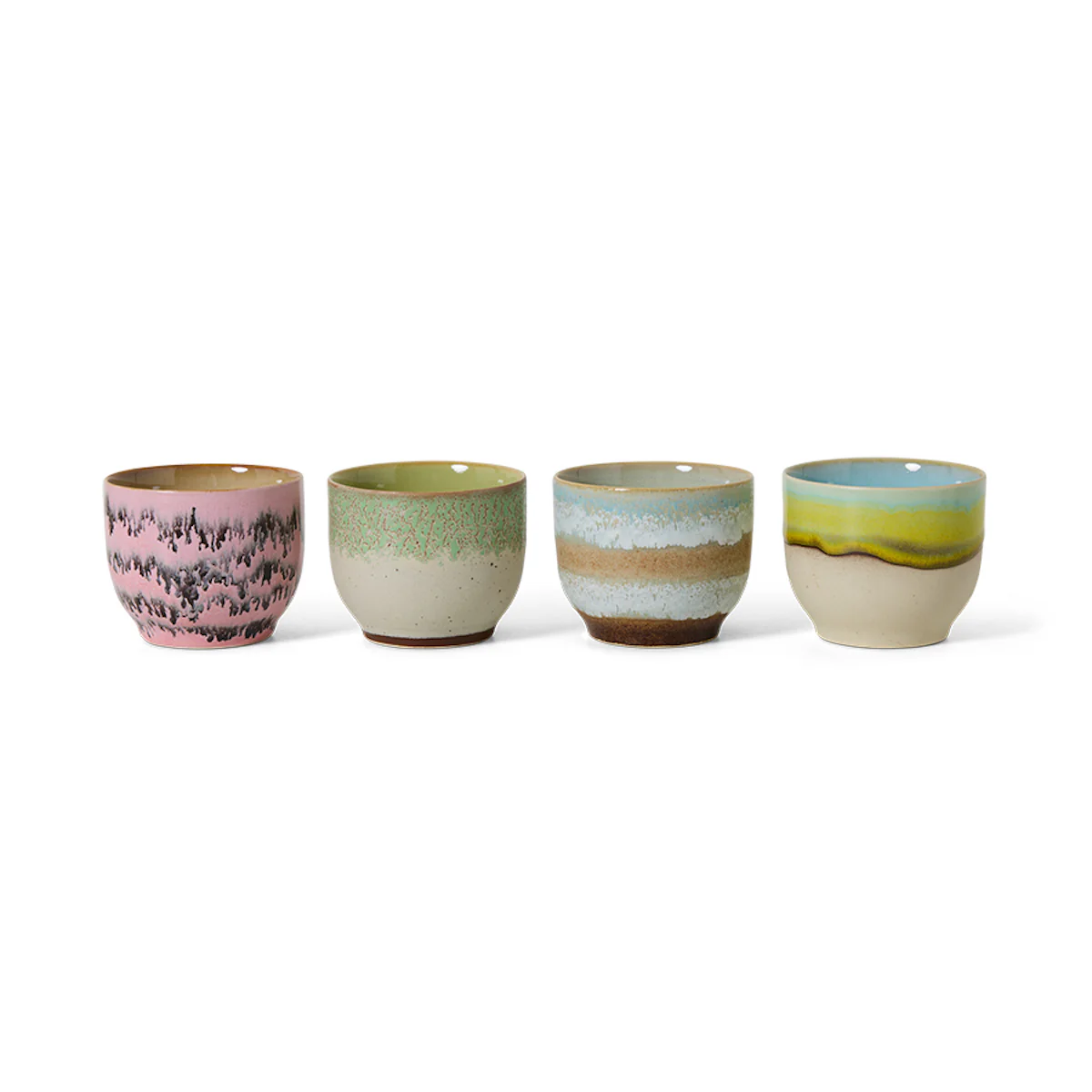 Pre-order 70s Ceramics: Café Cups Deco, Set of 4 - Image 3