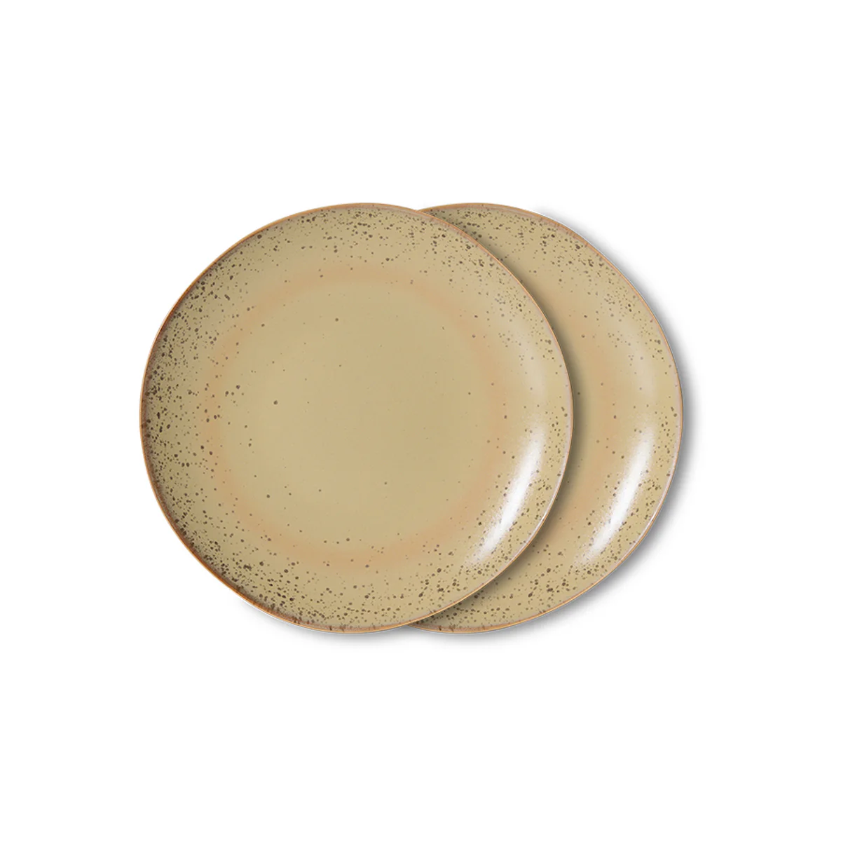 70's Ceramics Dessert Plate Grit, Set of 2