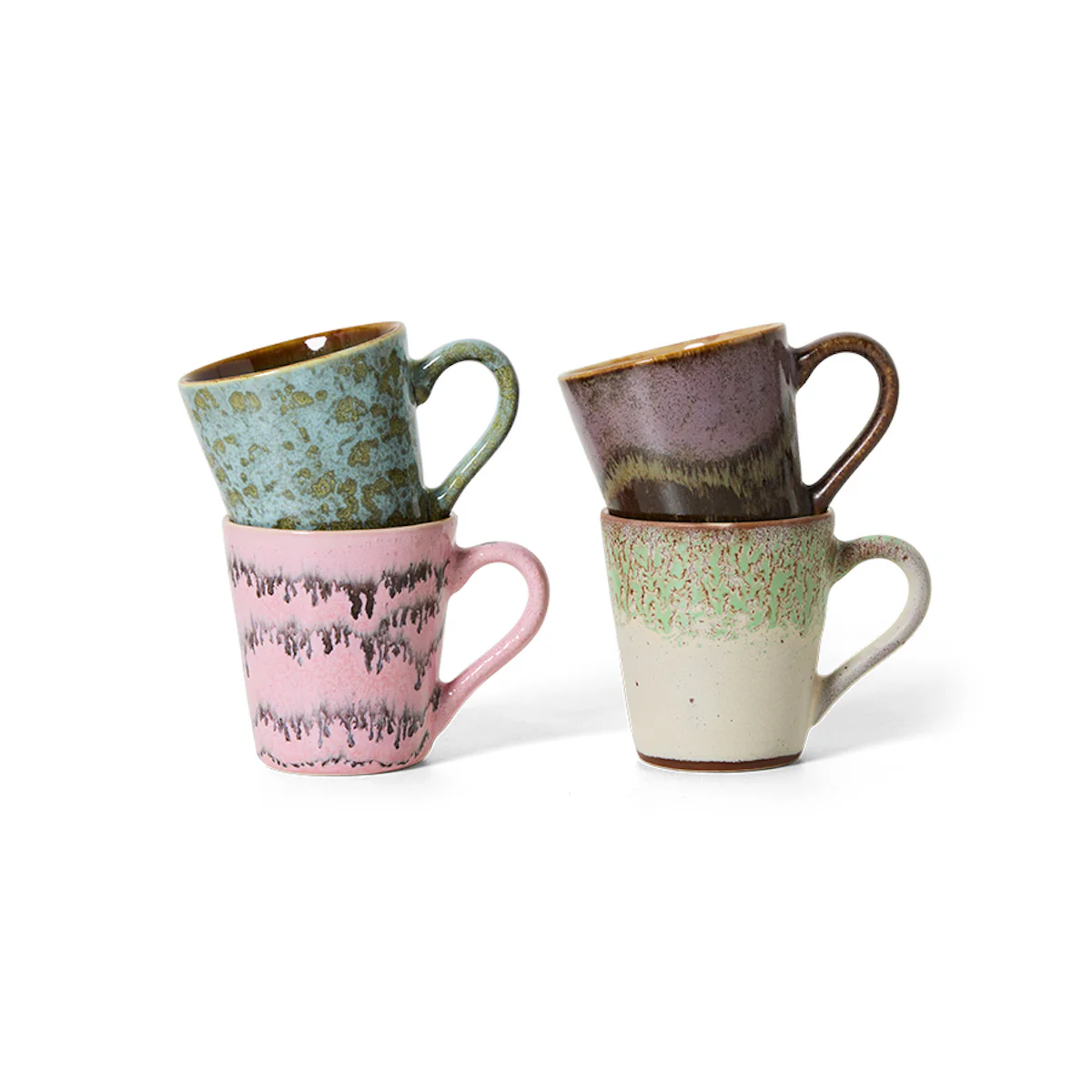 Pre-order 70s Ceramics: Espresso Mugs Brutalism, Set of 4