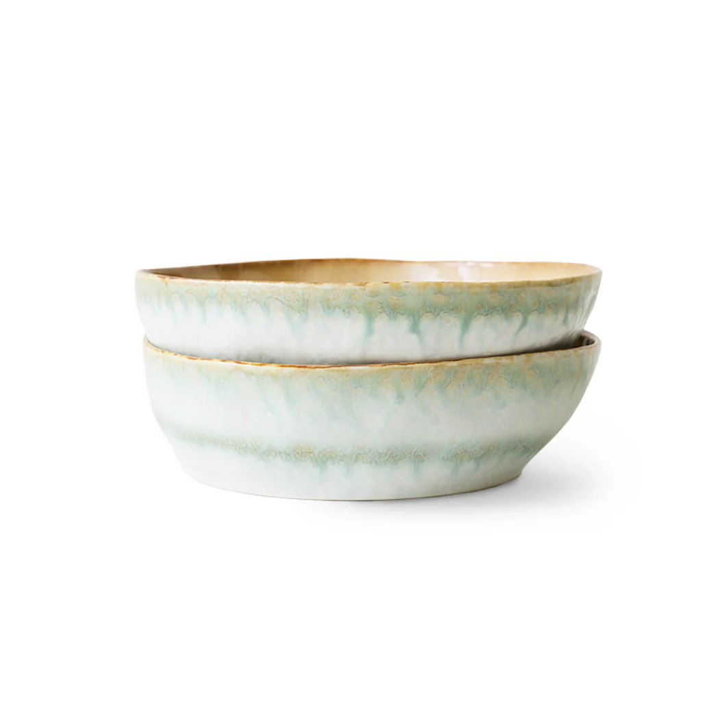 Pre-order 70s Ceramics: Pasta Bowls Petal, Set of 2
