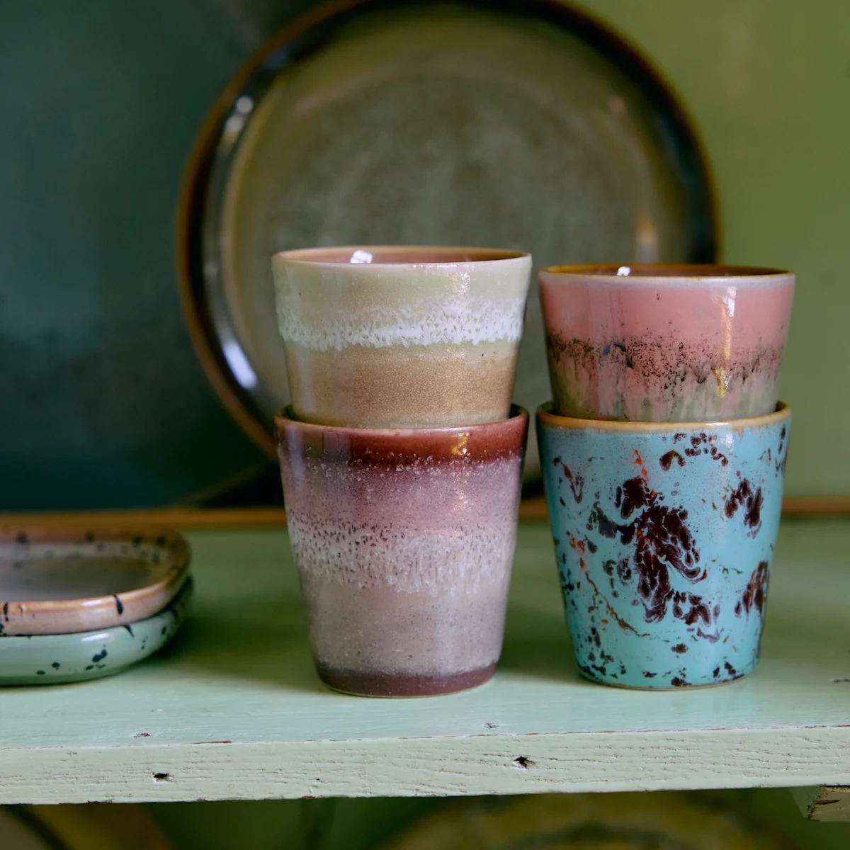 PRE ORDER 70s Ceramics: Ristretto Mugs Futurism, Set of 4 - Image 3