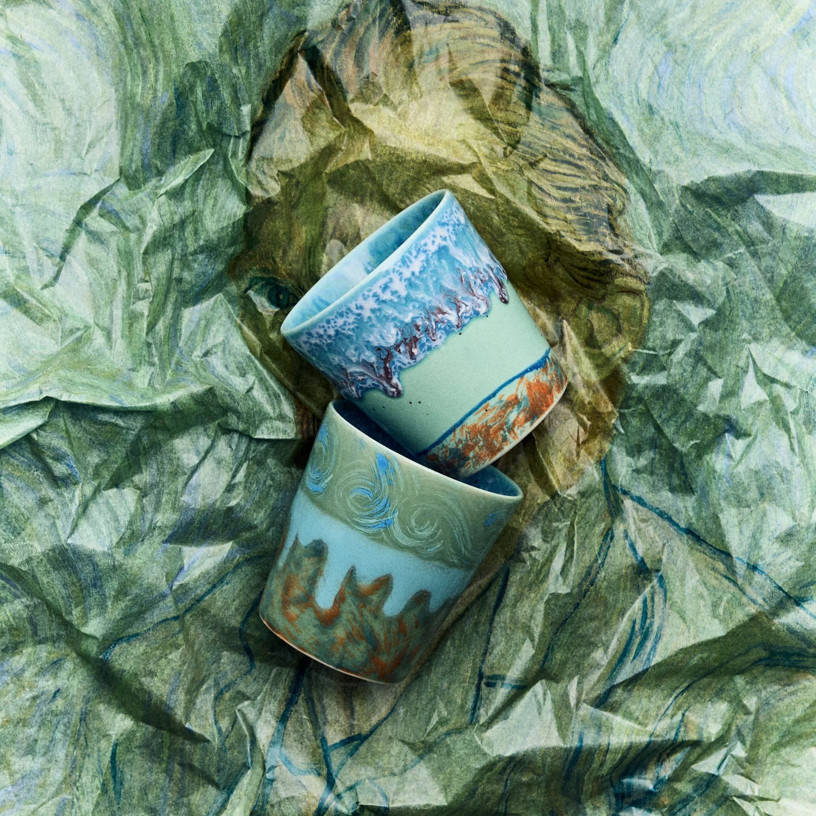 PRE ORDER 70s Ceramics: Van Gogh Coffee Mugs: Self Portrait