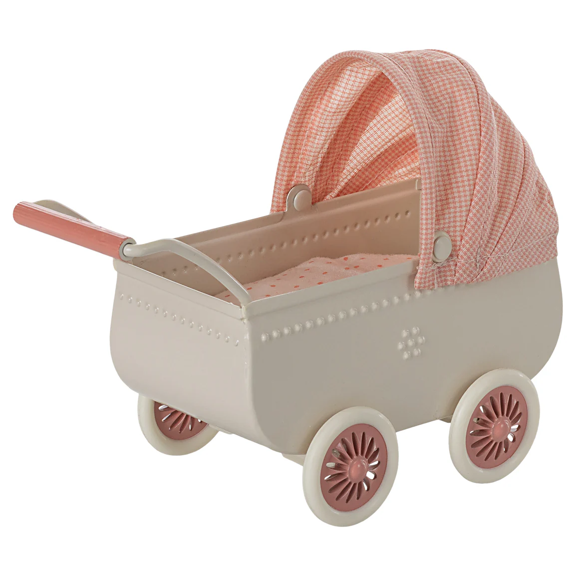 Maileg Pram Mouse - Coral - Image 3