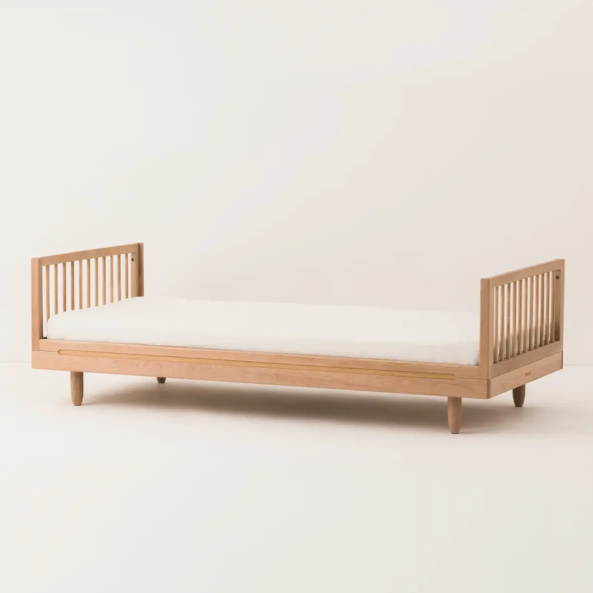 Pure Oak Wood Single Bed & Sofa Extension - Image 2