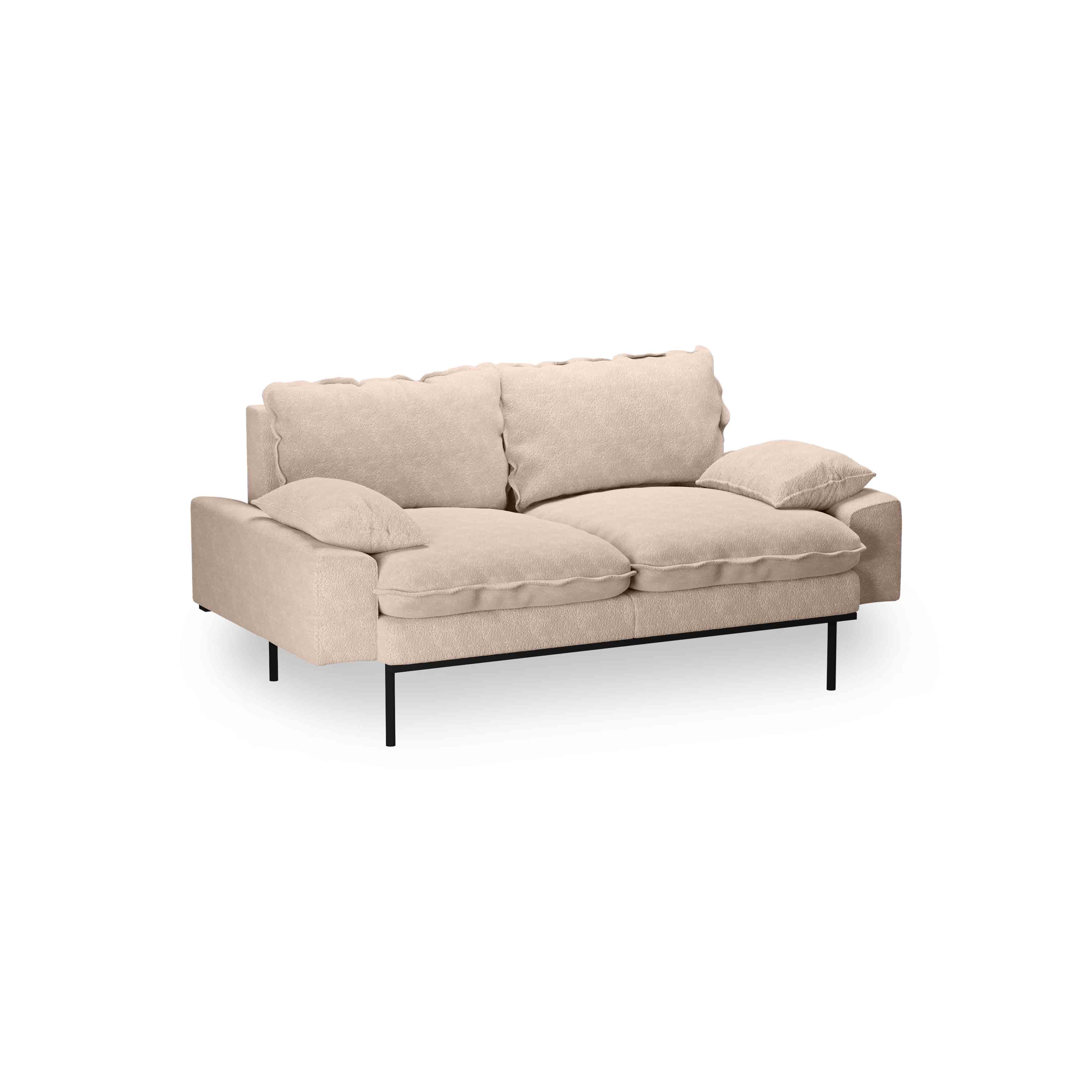 Retro Sofa 2 Seats Boucle, Taupe - Image 2