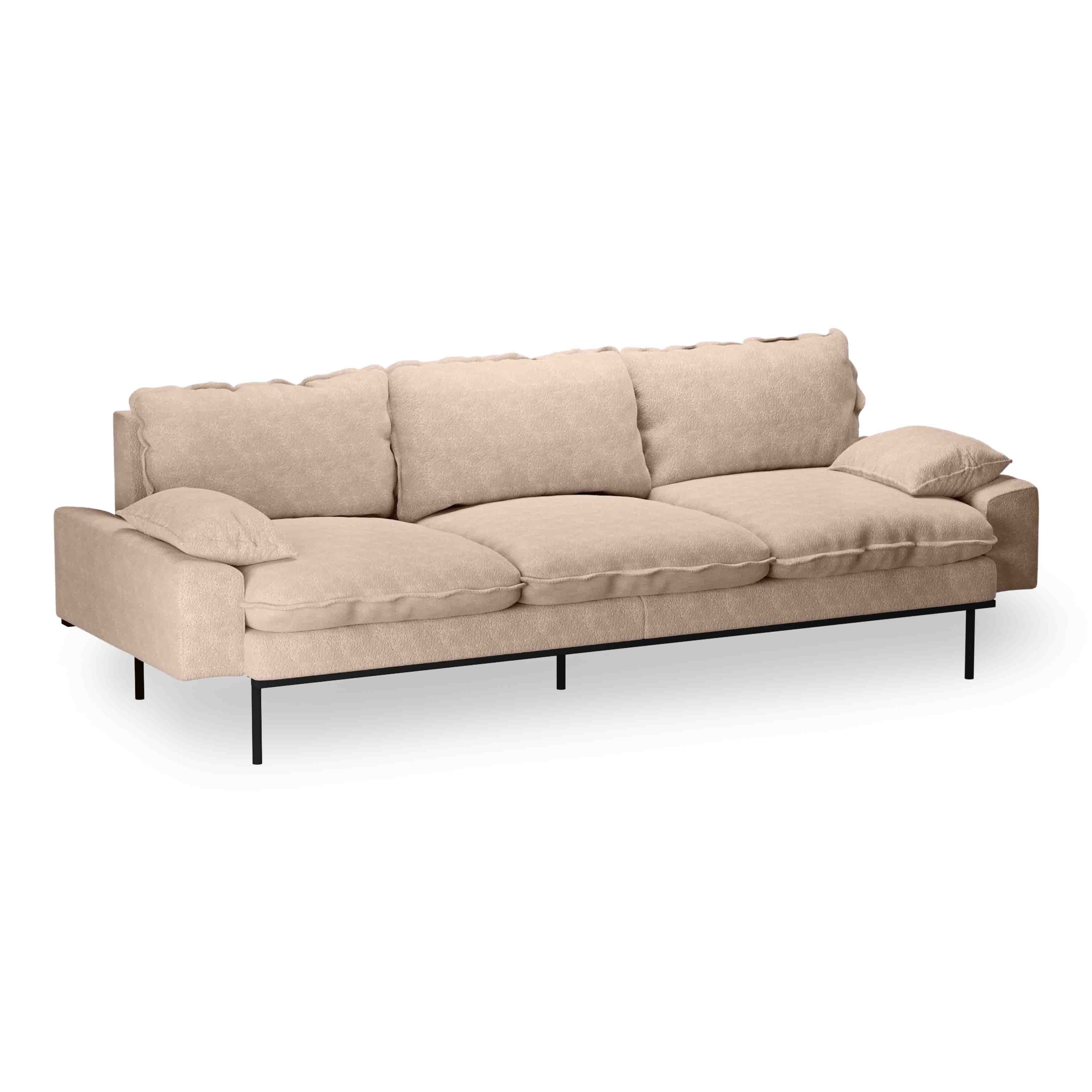 Retro Sofa 4 Seats Boucle, Taupe - Image 2