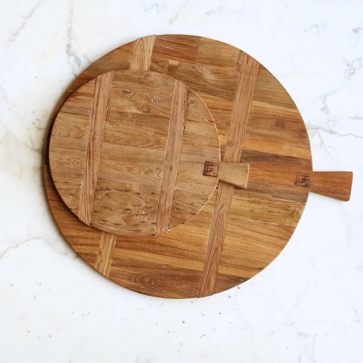Round Medium Bread Board Reclaimed Teak Ø32cm - Image 2