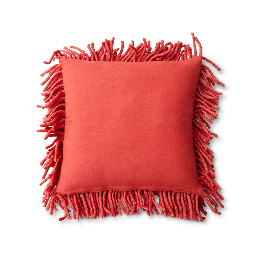 Rugged Woolen Cushion Cherry Red 50 x 50cm - Image 3
