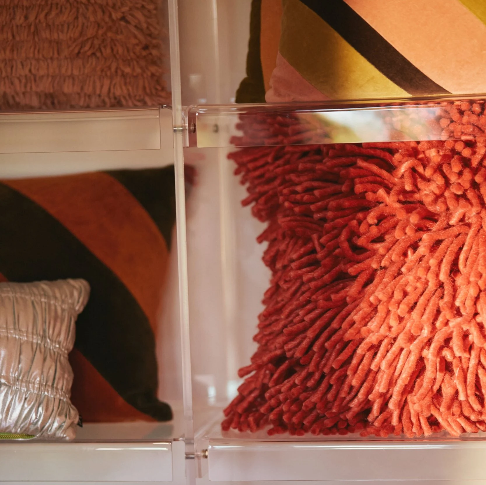 Rugged Woolen Cushion Cherry Red 50 x 50cm - Image 7