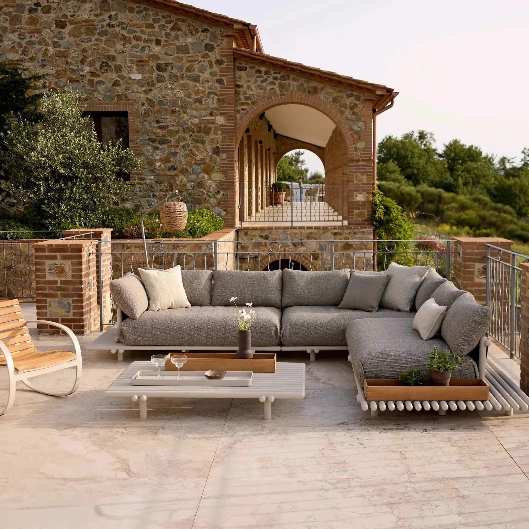 Sticks Platform Corner Sofa Large 5 colour ways - Image 2